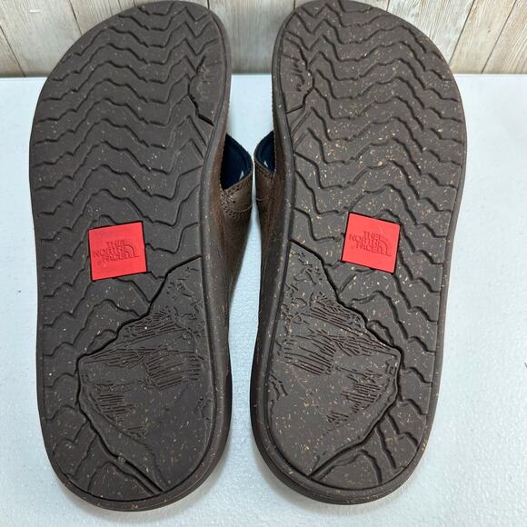 The North Face Bridgeton Flip Flop Mens Size 13 Brown Leather Slip On stamped - Picture 9 of 11